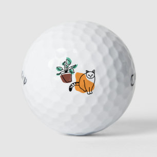 Balles De Golf Chat et le plante