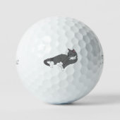 Balles De Golf Chat gris et blanc Tuxedo (Recto)