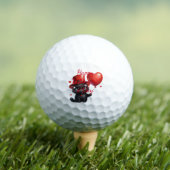 Balles De Golf Chat Noir Drôle Avec Ballons Saint-Valentin (T-shirt Insitu)
