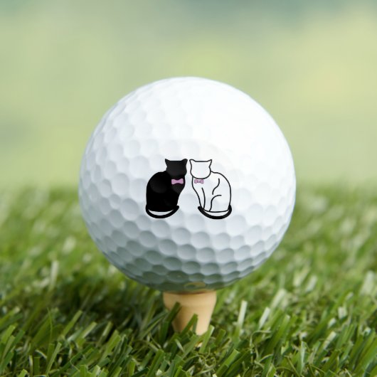 Balles De Golf Chat noir et blanc (T-shirt Insitu)