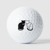 Balles De Golf Chat noir et blanc (Recto)