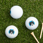 Balles De Golf Chat noir et blanc aux yeux bleus (Herbe in situ)