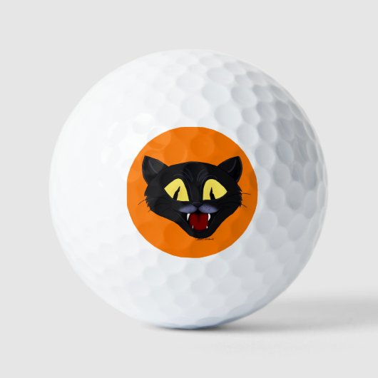 Balles De Golf Chat noir Halloween (Recto)