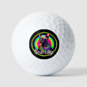 Balles De Golf Chat Sphynx Hippie Drôle (Recto)