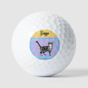 Balles De Golf Chat Tigre Chat Violet Femmes Couleurs Pastel