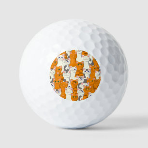 Balles De Golf Chats blancs et gingembre motif yeux verts yeux bl