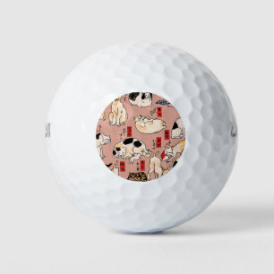 Balles De Golf chats japonais Ukiyo-e Funny kitty