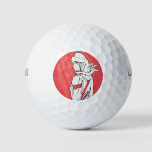 Balles De Golf Chemise de Noël Anime - Fille avec chapeau de Père