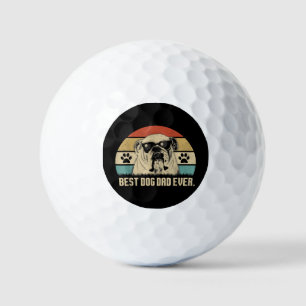 Balles De Golf Chemise Vintage Meilleur Papa Bulldog Anglais De T