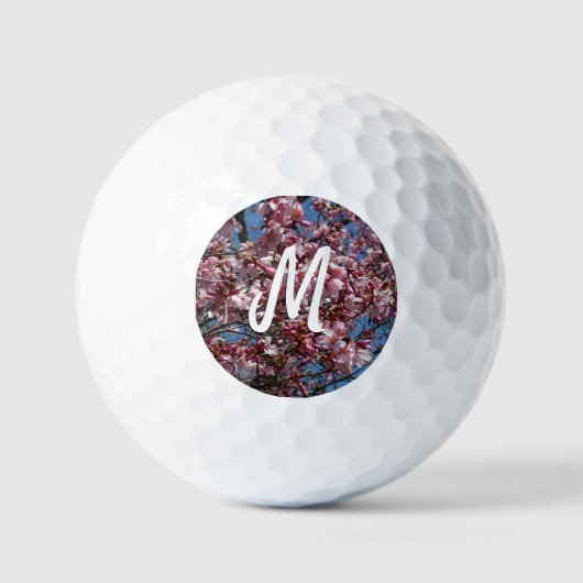Balles De Golf Cherry Blossoms et Blue Sky Spring Floral (Recto)