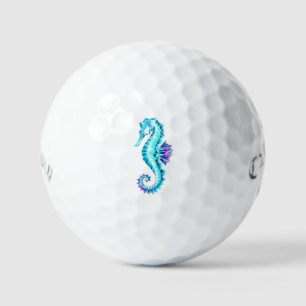 Balles De Golf Cheval de mer de glace cristal sur Arrière - plan 