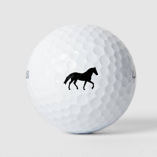 Balles De Golf Cheval Noir Silhouette Cheval Poney Ombre Simple (Devant)