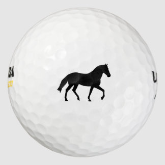 Balles De Golf Cheval Noir Silhouette Cheval Poney Ombre Simple
