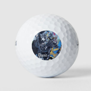 Balles De Golf chevaliers médiévaux jouant à cheval art historiqu