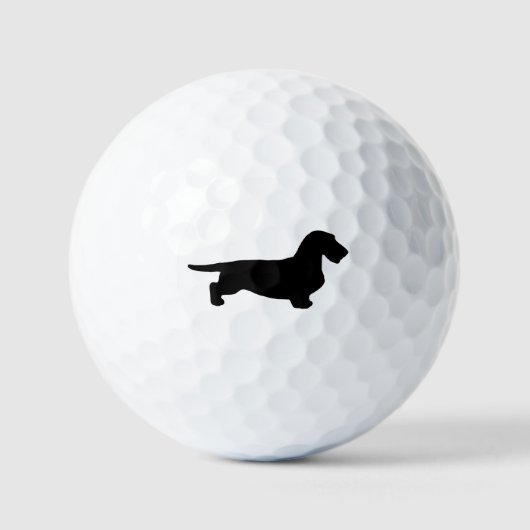 Balles De Golf Cheveux ronds Dachshund - Silhouette 1 (Recto)