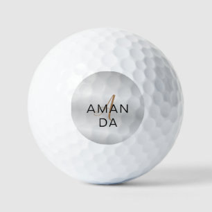 Balles De Golf Chic monogramme professionnel uni ajouter votre no