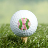 Balles De Golf Chic rose et Jacquard vert Monogramme (T-shirt Insitu)