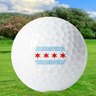 Balles De Golf Chicago Golf Balls, Illinois State Flag / Patriote