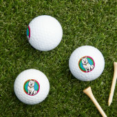 Balles De Golf Chien animé mignon avec collier (Herbe in situ)