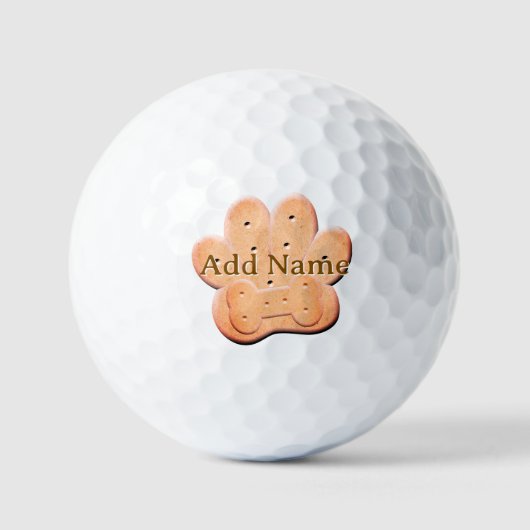 Balles De Golf Chien Biscuit Pawprint et Bone Art (Recto)