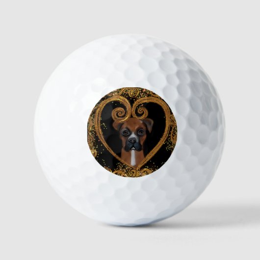 BALLES DE GOLF CHIEN BOXER (Recto)