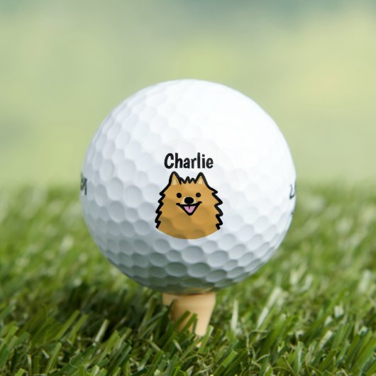 Balles De Golf Chien de Poméranie mignon avec nom personnalisé (T-shirt Insitu)