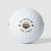 Balles De Golf Chien Empreinte de patte Photo Texte Golf Pun Best (Devant)