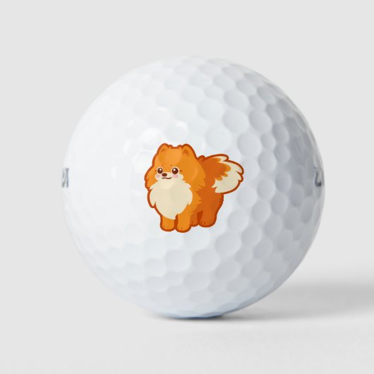 Balles De Golf Chien mignon Kawaii Pomeranian (Devant)