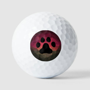 Balles De Golf Chien patte, empreinte animale design coloré