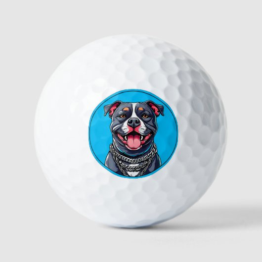 Balles De Golf chien Pitbull (Recto)