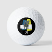 Balles De Golf Chihuahua Chien mignon Silhouette Mono TriGrid (Recto)