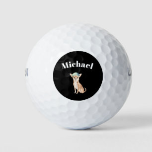 Balles De Golf Chihuahua Chien noir personnel