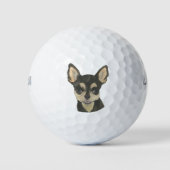 Balles De Golf Chihuahua noir et brun tan (Devant)