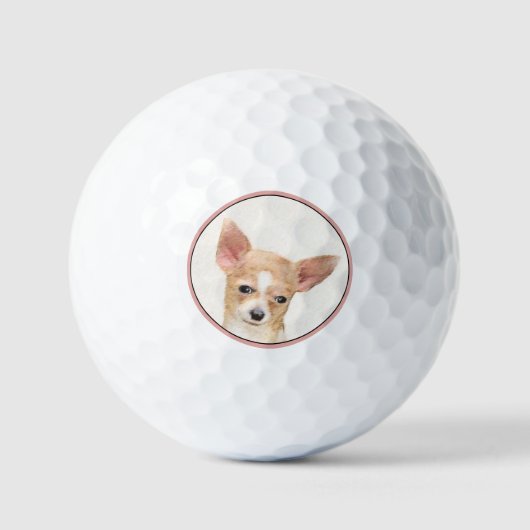 Balles De Golf Chihuahua Peinture - Cute Original Chien Art (Recto)