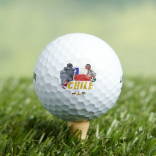 Balles De Golf Chili Pavillon Vintage de l'île de Pâques et Alpac
