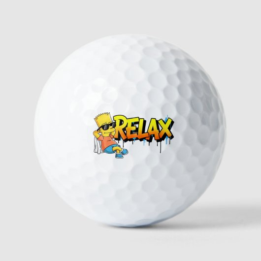 Balles De Golf Chill Bart Relax Graffiti Tee de Style Urbain (Recto)