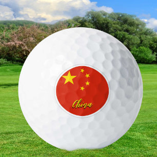 Balles De Golf Chine Golf Balls, Chinois Drapeau Golfeurs / Patri
