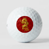 Balles De Golf Chinois Lucky Gold Dragon Titleist Golf Balls (Recto)