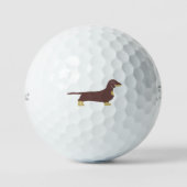 Balles De Golf chocolat dachshund et silhouette tan (Recto)