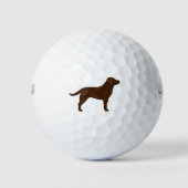 Balles De Golf Chocolat Labrador Rétriever Silhouette (Devant)
