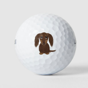 Balles De Golf Chocolat mignon à pois longs Chien Brown Dachshund