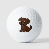 Balles De Golf Chocolate Lab Cartoon (Recto)