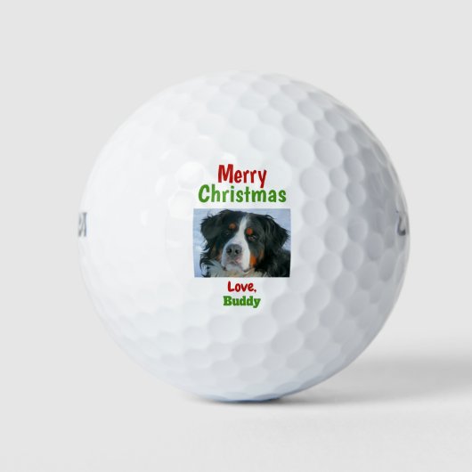 Balles De Golf Christmas Chat Chien Papa Maman Pet Photo (Devant)