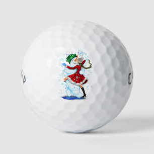 Balles De Golf Christmas Golf Balls Cadeau Snowman et Fille Danse