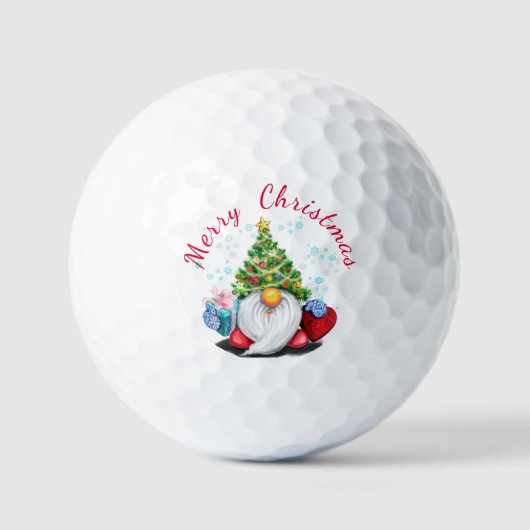 Balles De Golf Christmas Golf Balls Gnome avec cadeau (Recto)