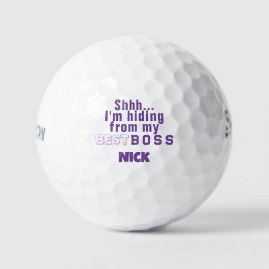 Balles De Golf Chut drôle Je me cache de mon meilleur patron (Recto)