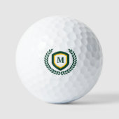 Balles De Golf Cimier logo Monogramme Vert et Or (Recto)
