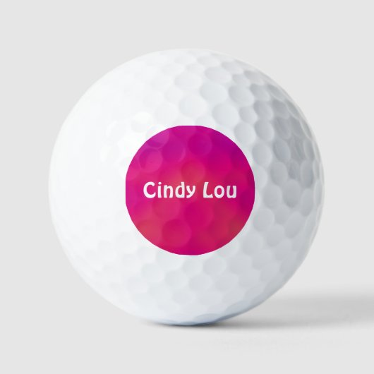 Balles De Golf CINDY LOU ~ Bal de golf à motifs roses - unique (Recto)