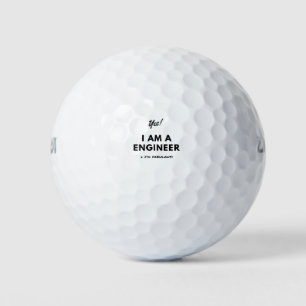 Balles De Golf Citation de l'ingénieur noir et blanc amusant
