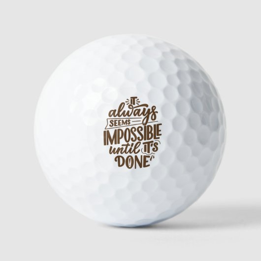 Balles De Golf Citation Inspirationnelle - Impossible jusqu'à ce (Recto)